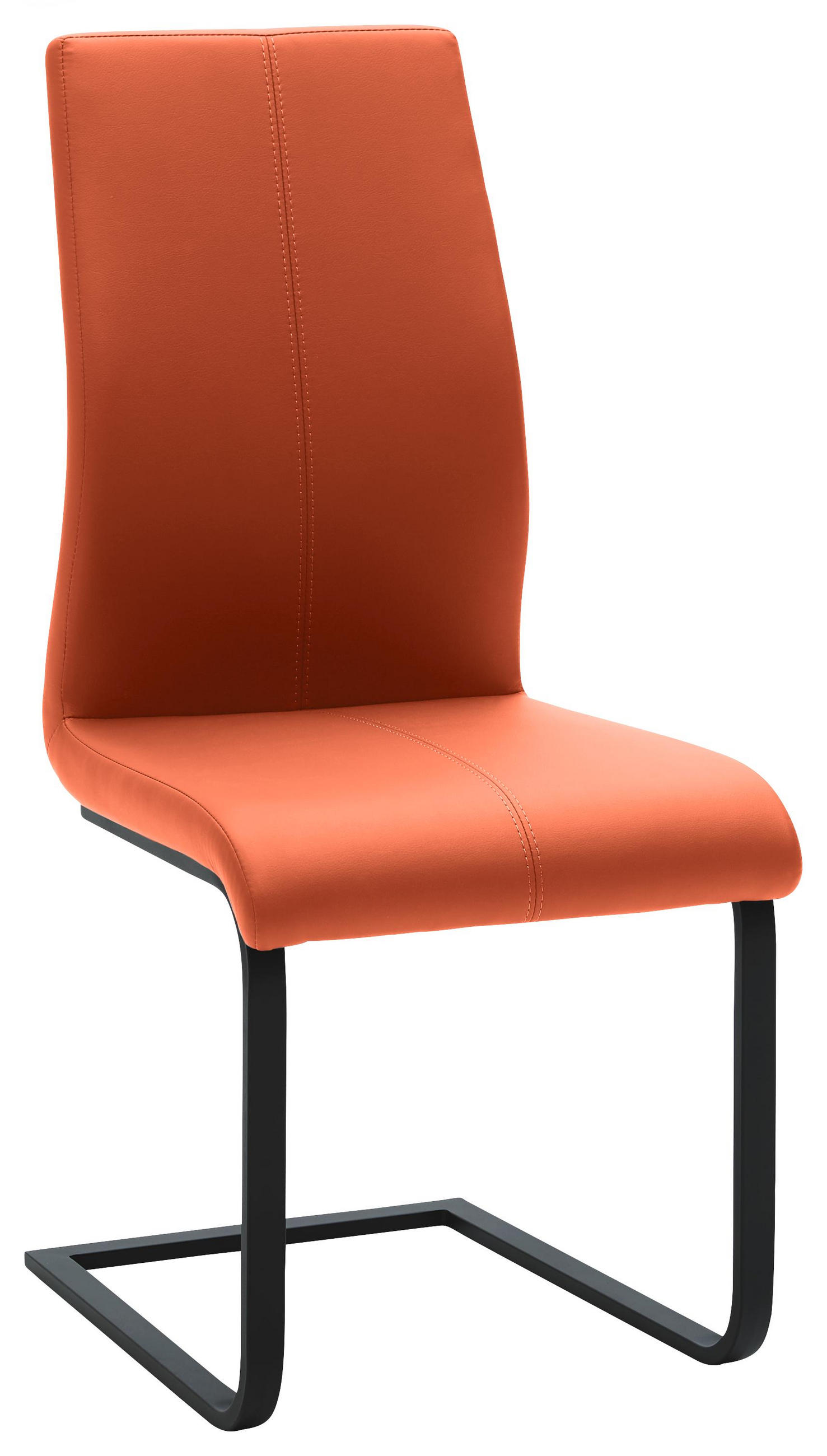 Schwingstuhl in Metall, Textil Orange, Schwarz