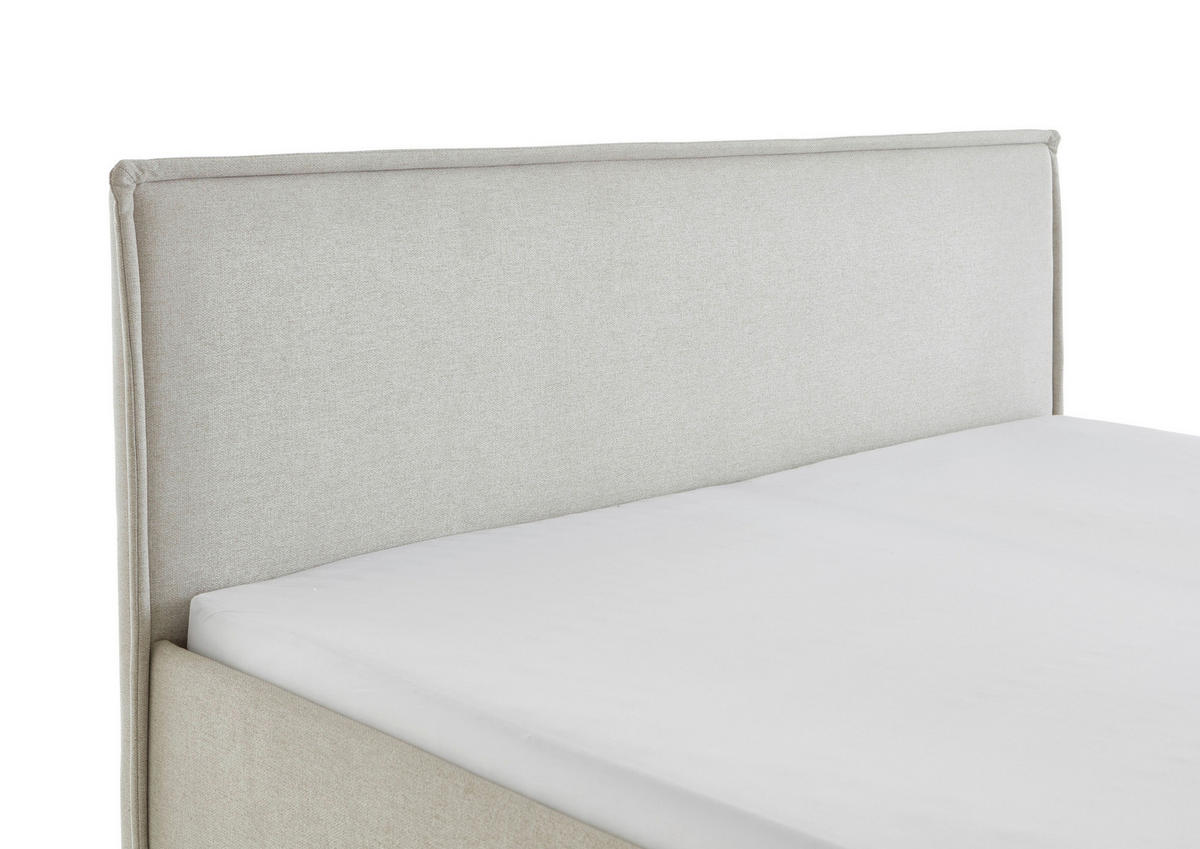 POLSTERBETT 180/200 cm,  in Beige,  - Eichefarben/Beige, Basics, Holz/Textil (180/200cm) - Boxxx