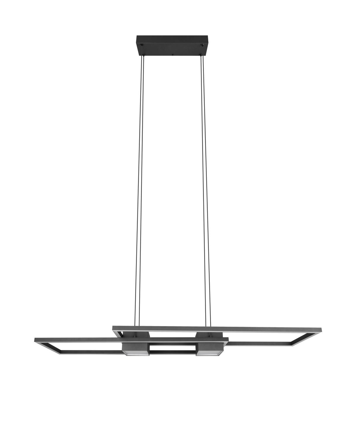 LED-HÄNGELEUCHTE Albany 100/28/150 cm   - Schwarz/Alufarben, Design, Metall (100/28/150cm) - Trio Leuchten