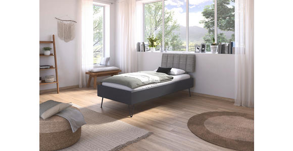 BETT 90/200 cm  in Grau  - Grau, Design, Holzwerkstoff/Textil (90/200cm) - Carryhome