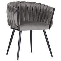 ARMLEHNSTUHL  in Aluminium Velours  - Dunkelgrau/Schwarz, LIFESTYLE, Textil/Metall (60/78/55cm) - Landscape