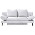 SCHLAFSOFA Weiß Echtleder  - Schwarz/Weiß, Design, Leder/Metall (200/85/90cm) - Novel