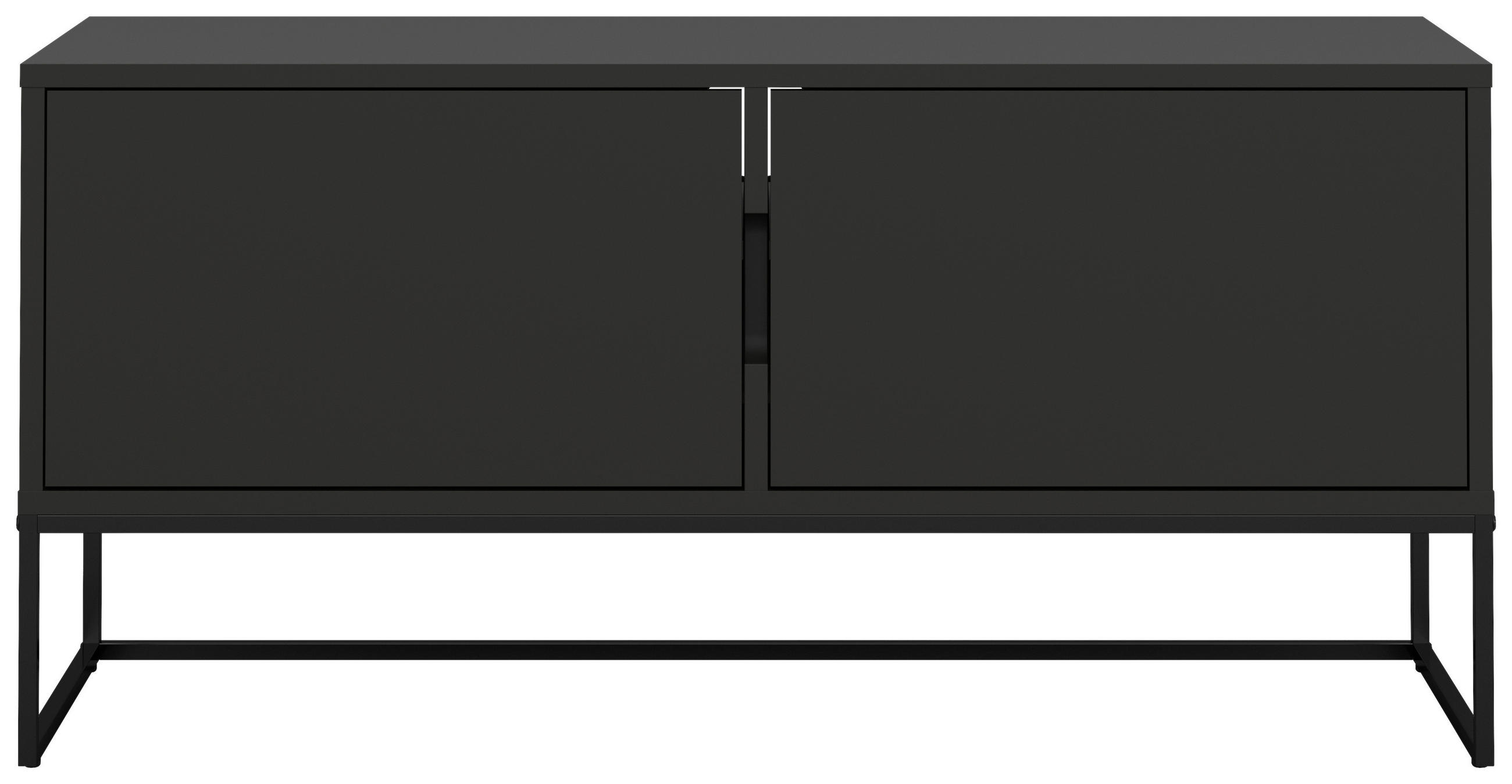 LOWBOARD Lipp  in 118/57/43 cm  - Schwarz, Design, Holzwerkstoff/Metall (118/57/43cm)