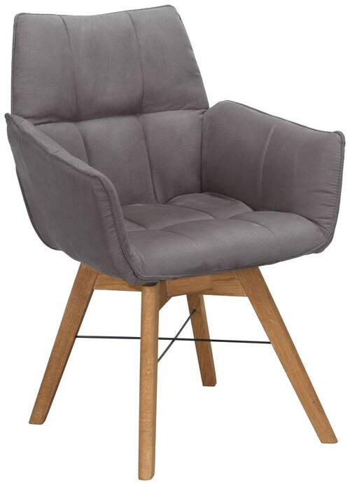 ARMLEHNSTUHL in Holz, Textil Eichefarben, Cappuccino  - Wildeiche/Eichefarben, Design, Holz/Textil (61/87/63cm) - Waldwelt