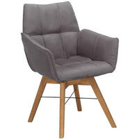 ARMLEHNSTUHL  in Flachgewebe  - Wildeiche/Eichefarben, Design, Holz/Textil (61/87/63cm) - Waldwelt