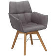 ARMLEHNSTUHL drehbar  in Flachgewebe  - Wildeiche/Eichefarben, Design, Holz/Textil (61/87/63cm) - Waldwelt