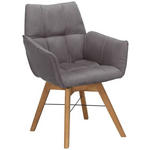 ARMLEHNSTUHL drehbar  in Flachgewebe  - Wildeiche/Eichefarben, Design, Holz/Textil (61/87/63cm) - Waldwelt