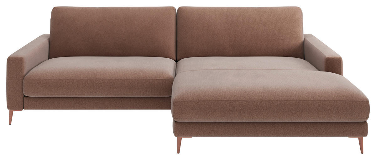 ECKSOFA  in Flachgewebe Hellrosa  272/190 cm  - Hellrosa/Rosa, Design, Textil/Metall (272/190cm) - Lomoco