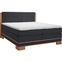 BOXSPRINGBETT 140/200 cm  in Buchefarben, Dunkelgrau  - Dunkelgrau/Buchefarben, Natur, Holz/Textil (140/200cm) - Linea Natura