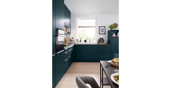 EINBAUKÜCHE   - Dunkelblau, Design, Holzwerkstoff - Novel
