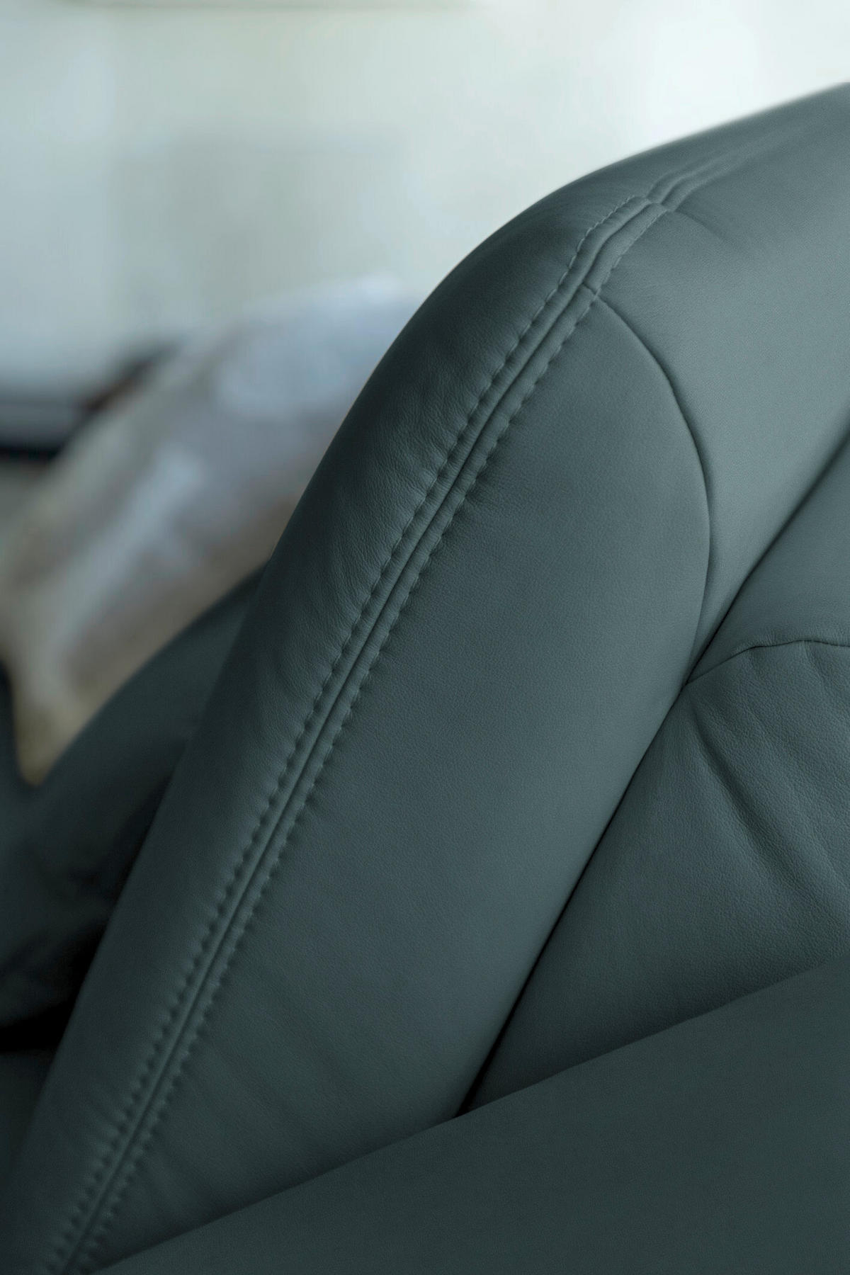ECKSOFA Echtleder Graublau  - Graublau/Schwarz, Konventionell, Leder/Metall (180/301cm) - Joop!