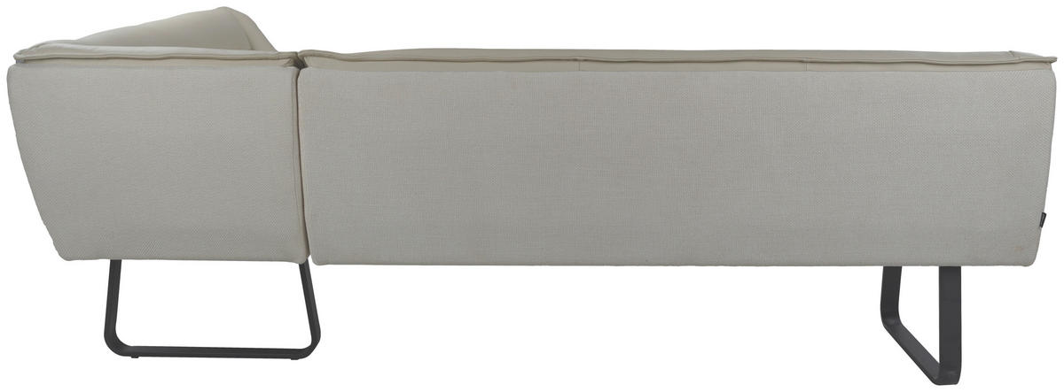 ECKBANK 237/178 cm Struktur Echtleder Schwarz, Beige   - Beige/Schwarz, Design, Leder/Textil (237/178cm) - Novel