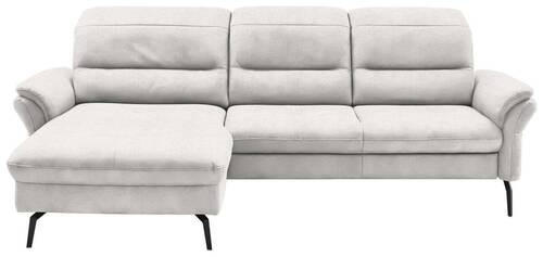 ECKSOFA in Flachgewebe Weiß  - Schwarz/Weiß, KONVENTIONELL, Textil/Metall (181/260cm) - Beldomo Speed