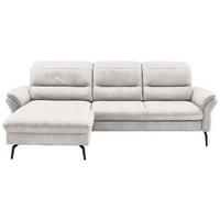 ECKSOFA in Flachgewebe Weiss  - Weiss/Schwarz, Konventionell, Textil/Metall (181/260cm) - Beldomo Speed
