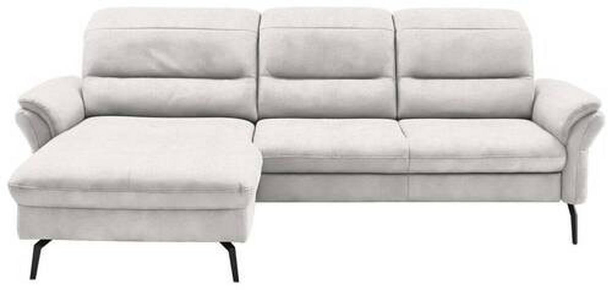 ECKSOFA in Flachgewebe Weiss  - Weiss/Schwarz, Konventionell, Textil/Metall (181/260cm) - Beldomo Speed