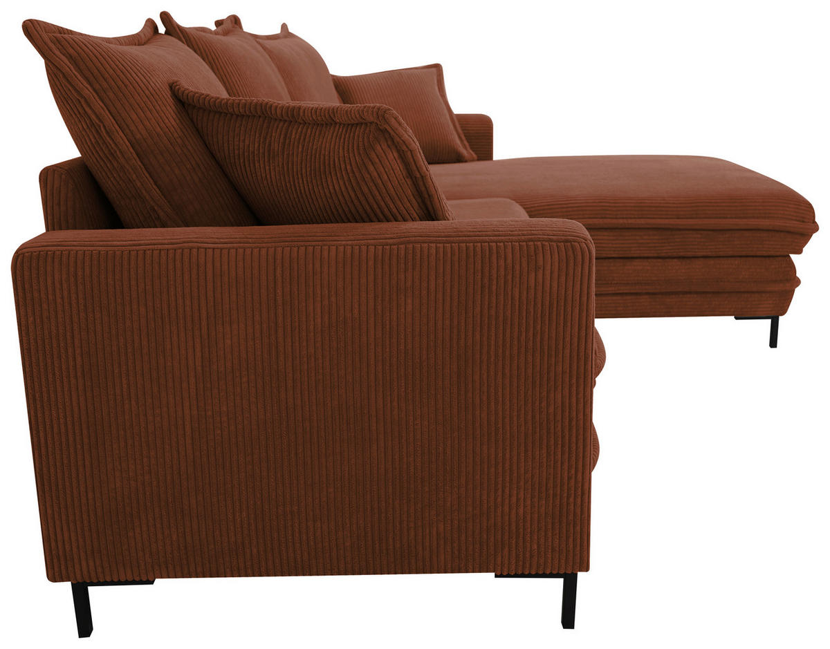 ECKSOFA Rostfarben  - Rostfarben/Hellgrau, Design, Textil/Metall (272/174cm) - MID.YOU