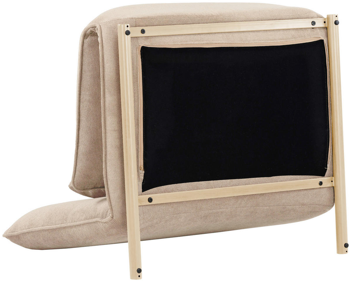 SESSEL in Samt Creme, Nussbaumfarben  - Nussbaumfarben/Creme, Design, Textil/Metall (93/97/80cm) - MID.YOU