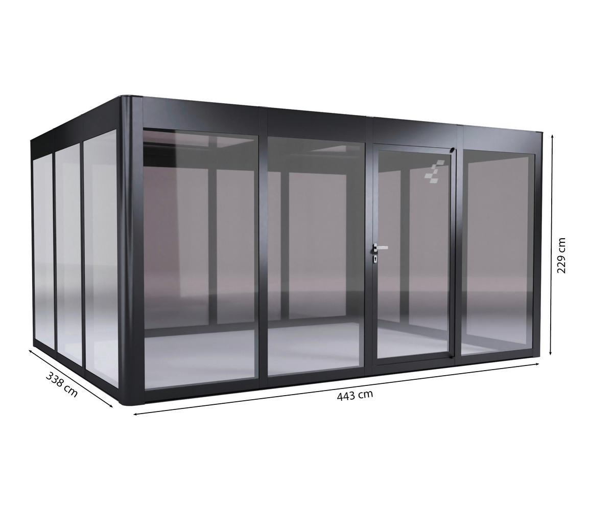 GERÄTEHAUS 443/229/338 cm  - Anthrazit, Basics, Kunststoff/Metall (443/229/338cm)