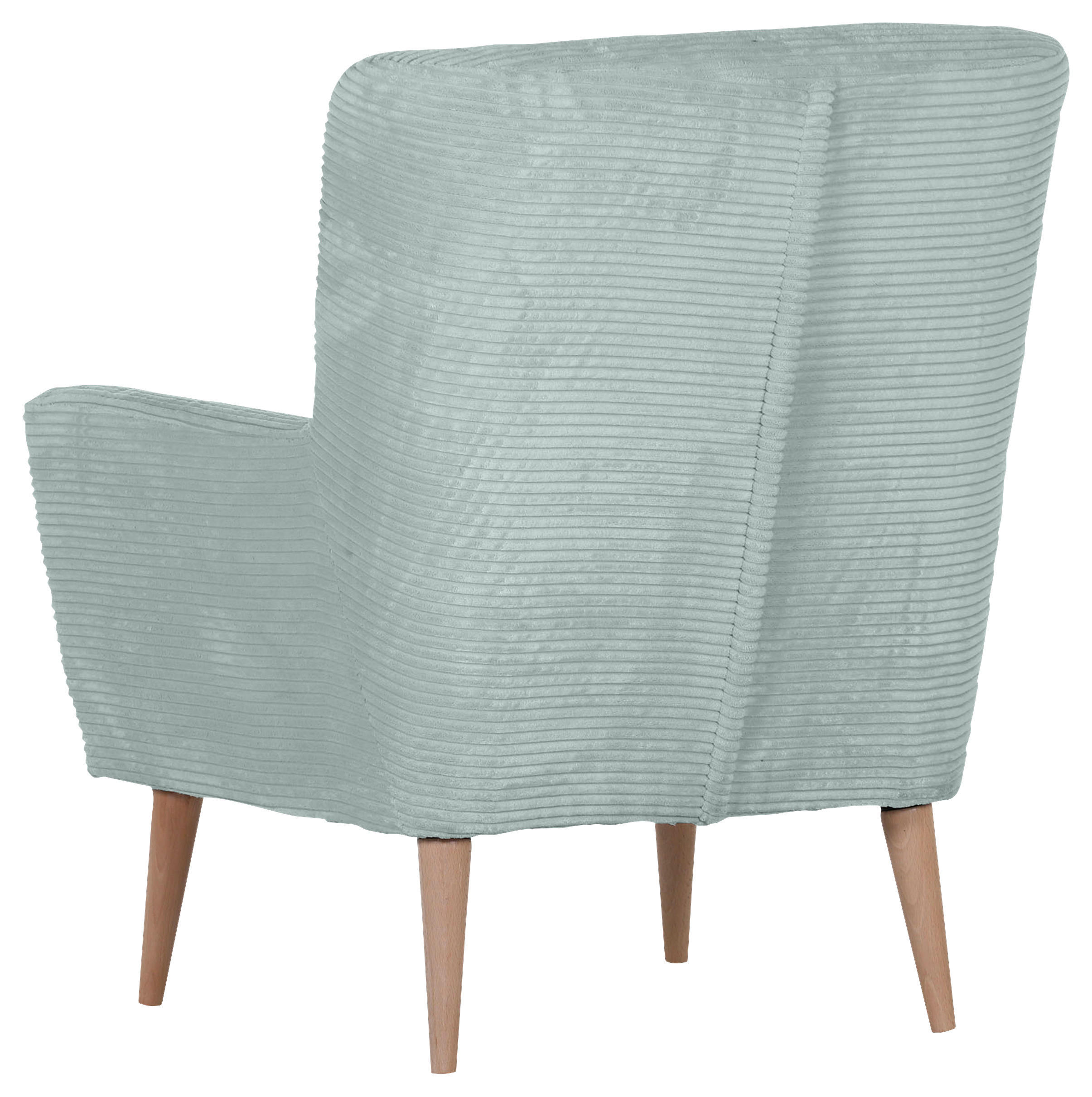 SESSEL Cord Blaugrau    - Blaugrau/Naturfarben, Trend, Holz/Textil (77/80/93cm)
