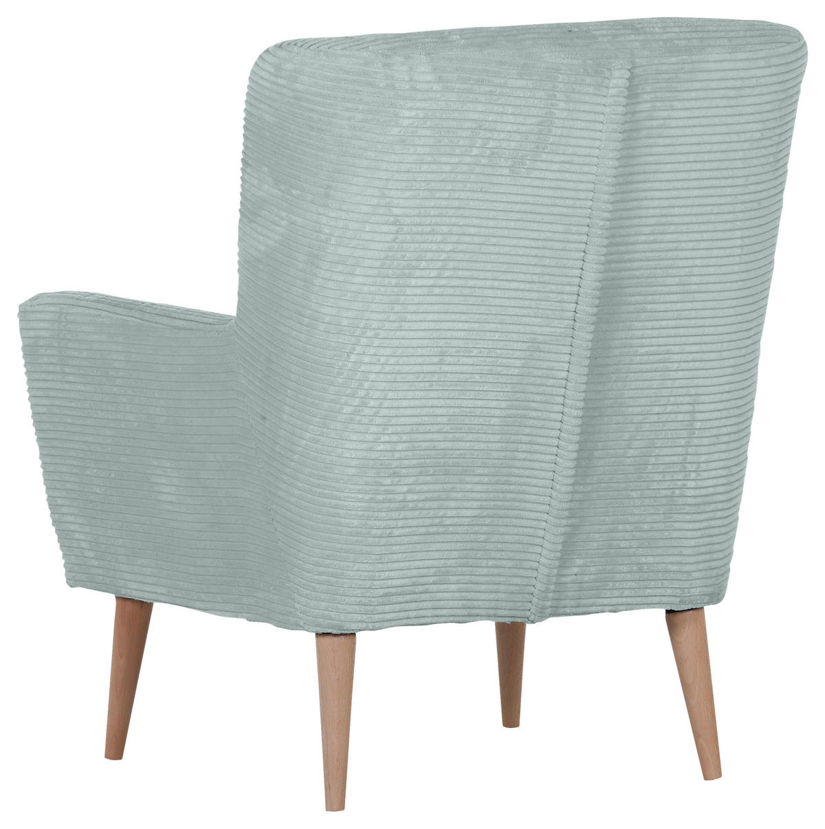 SESSEL Cord Blaugrau    - Blaugrau/Naturfarben, Trend, Holz/Textil (77/80/93cm)