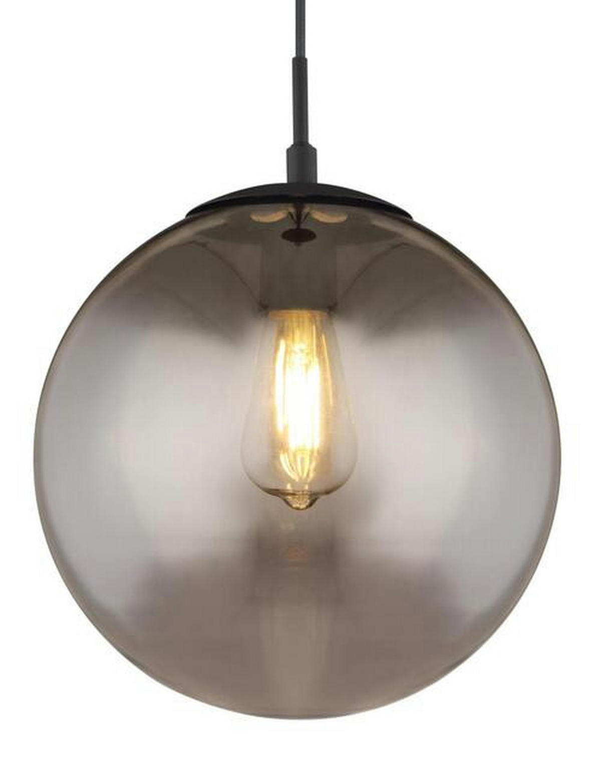HÄNGELEUCHTE 30/120 cm    - Schwarz, Design, Glas/Metall (30/120cm) - Globo