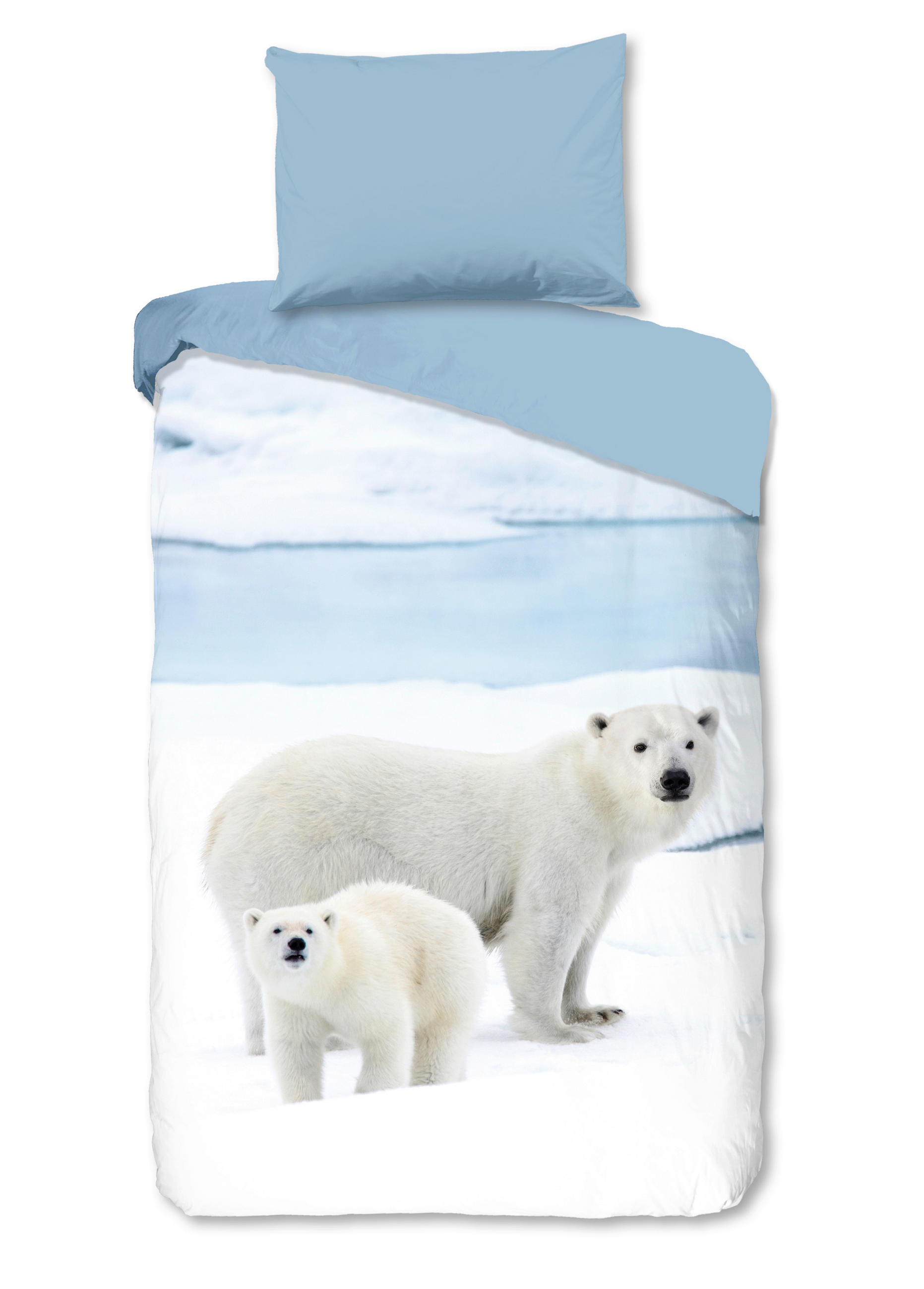 Bettwäsche Care Blau Weiß 140x200 cm