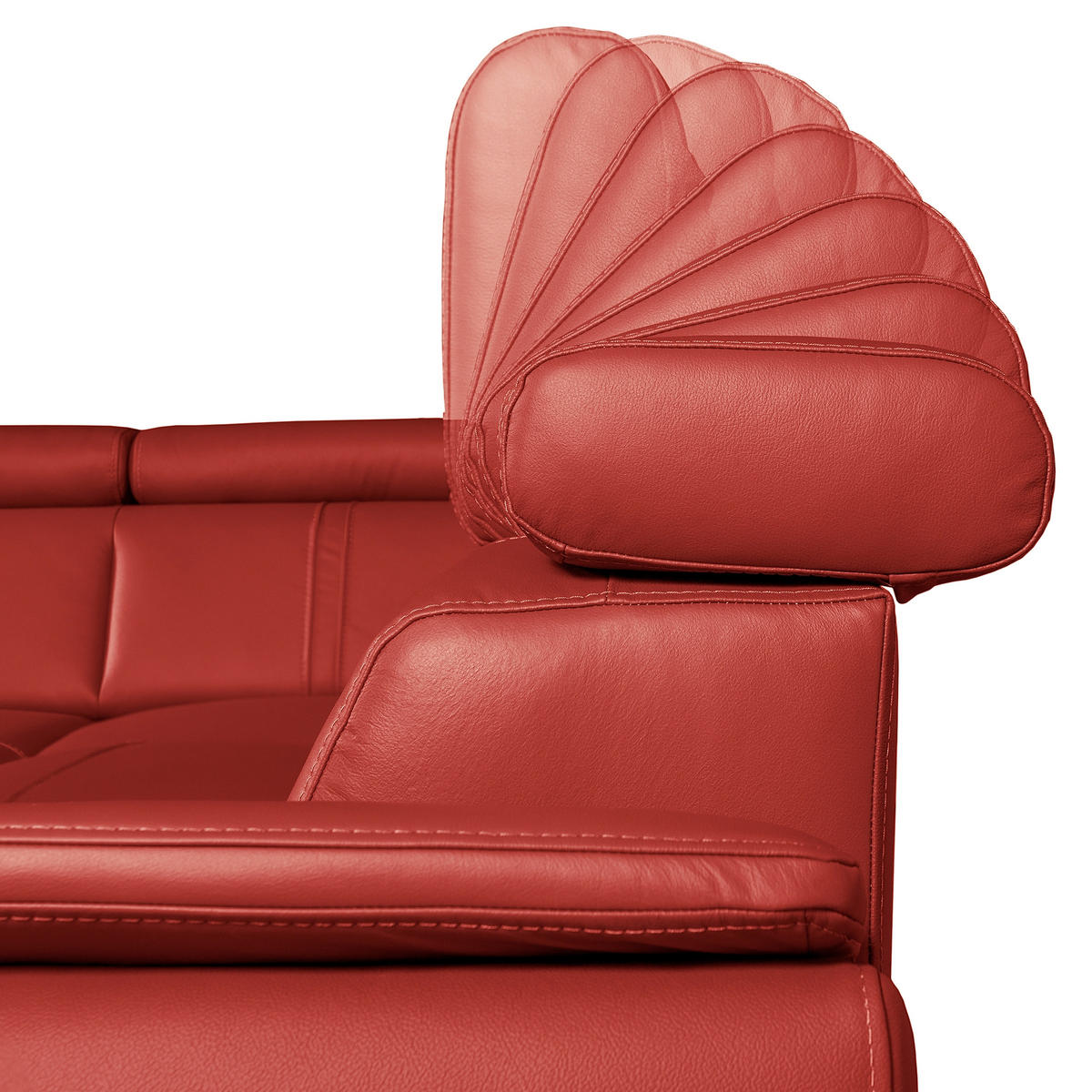ECKSOFA  in Echtleder Rot  - Rot/Schwarz, Design, Leder/Holz (265/265cm) - Livetastic