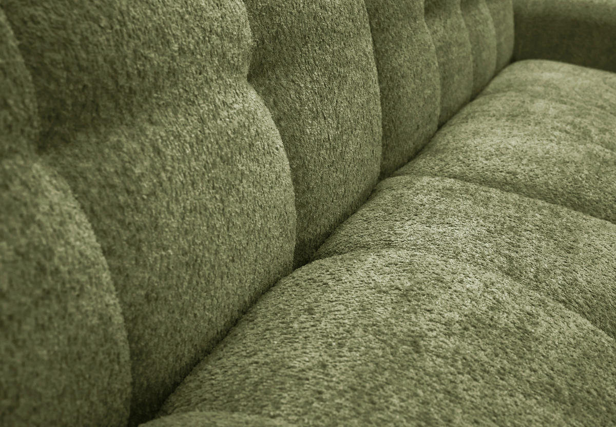 ECKSOFA RUNO in Bouclé Grün  175/270 cm  - Schwarz/Grün, Design, Kunststoff/Textil (175/270cm) - MID.YOU