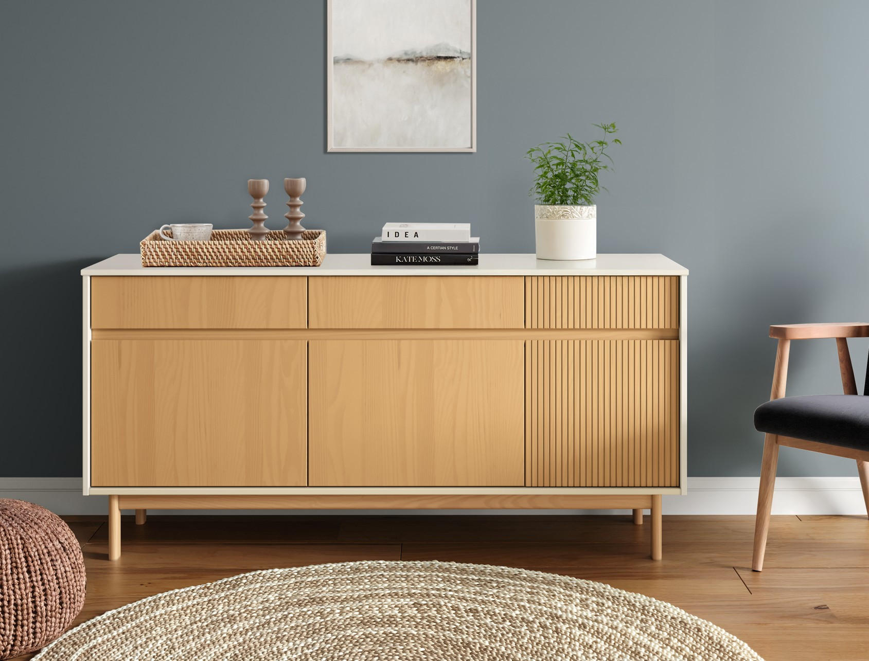 SIDEBOARD Cava  in 160/78/42 cm  - Beige/Naturfarben, Design, Holz (160/78/42cm) - Livetastic