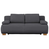 BOXSPRINGSOFA Webstoff Grau  inkl. Rückenkissen, Armlehnenkissen, Bettkasten, Schlaffunktion, Rücken echt  - Naturfarben/Grau, Design, Holz/Textil (205/93/108cm) - Venda