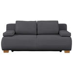 BOXSPRINGSOFA Webstoff Grau  inkl. Rückenkissen, Armlehnenkissen, Bettkasten, Schlaffunktion, Rücken echt  - Naturfarben/Grau, Design, Holz/Textil (205/93/108cm) - Venda