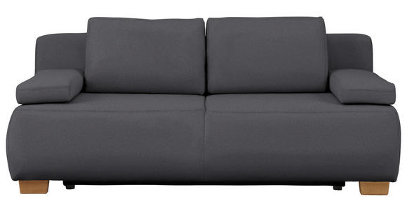 BOXSPRINGSOFA Webstoff Grau  inkl. Rückenkissen, Armlehnenkissen, Bettkasten, Schlaffunktion, Rücken echt  - Naturfarben/Grau, Design, Holz/Textil (205/93/108cm) - Venda