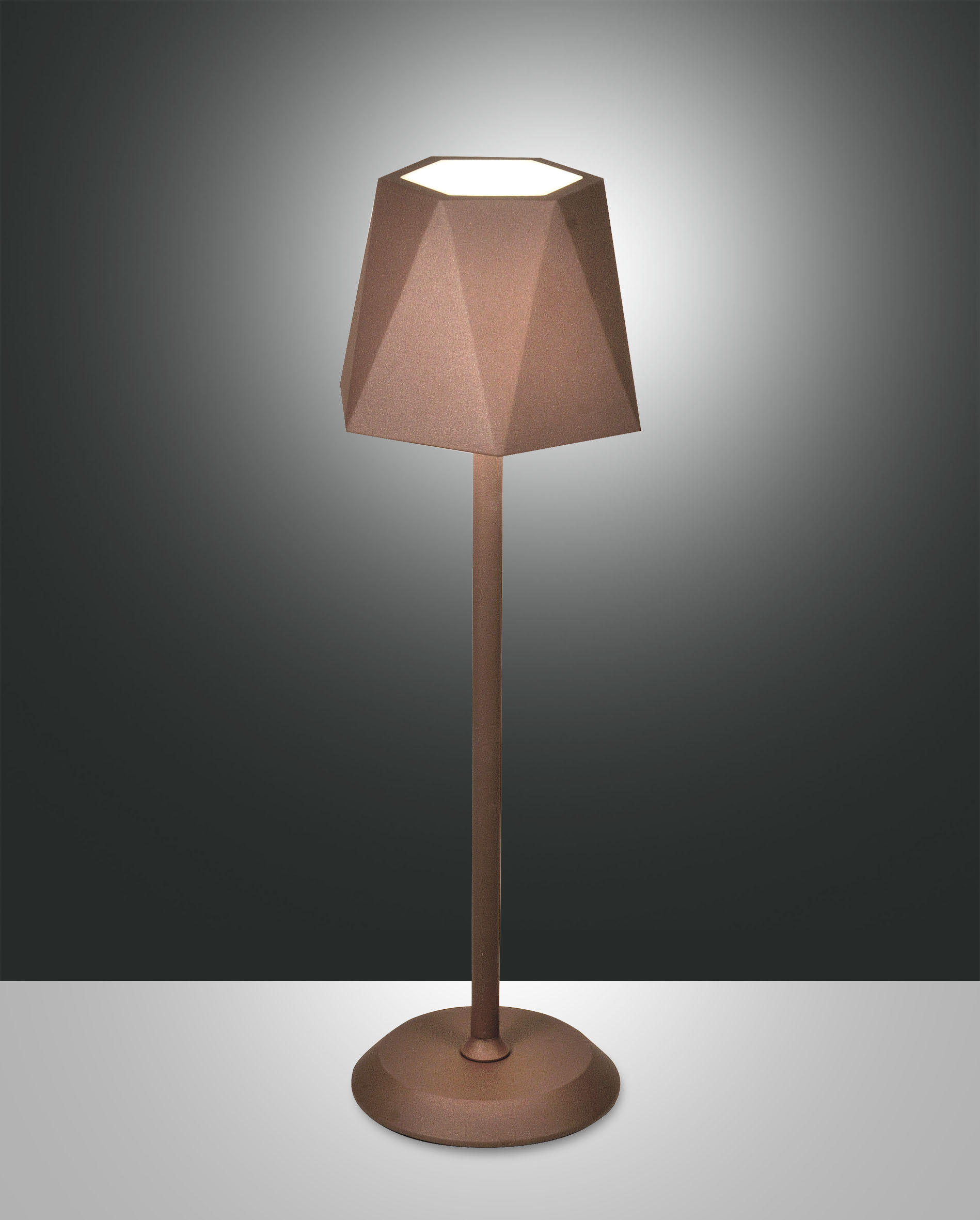 AKKU-TISCHLEUCHTE Katy 13/38 cm   - Rostfarben/Braun, Basics, Metall (13/38cm) - Fabas Luce