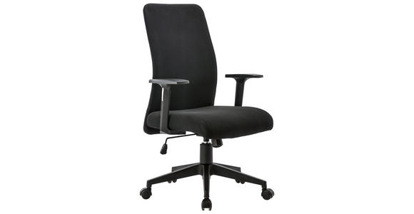 DREHSTUHL Webstoff Schwarz - Schwarz, KONVENTIONELL, Kunststoff/Textil (62/102,5-112/57cm) - Carryhome