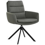 ARMLEHNSTUHL  in Stahl Echtleder pigmentiert  - Schwarz/Grün, Design, Leder/Metall (62,5/89/66,5cm) - Dieter Knoll