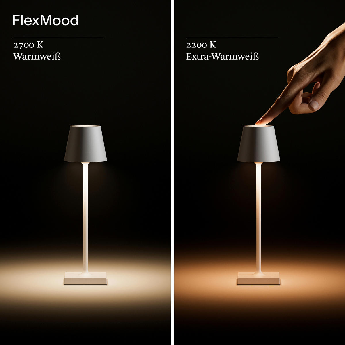 AKKU-TISCHLEUCHTE Nuindie 5,6/5,6/21 cm   - Hellgrau, Basics, Metall (5,6/5,6/21cm)