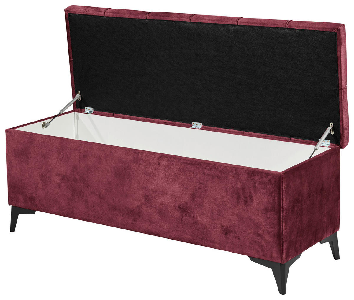 BETTBANK 139/58/50 cm   - Bordeaux/Schwarz, Konventionell, Kunststoff/Textil (139/58/50cm) - Modante