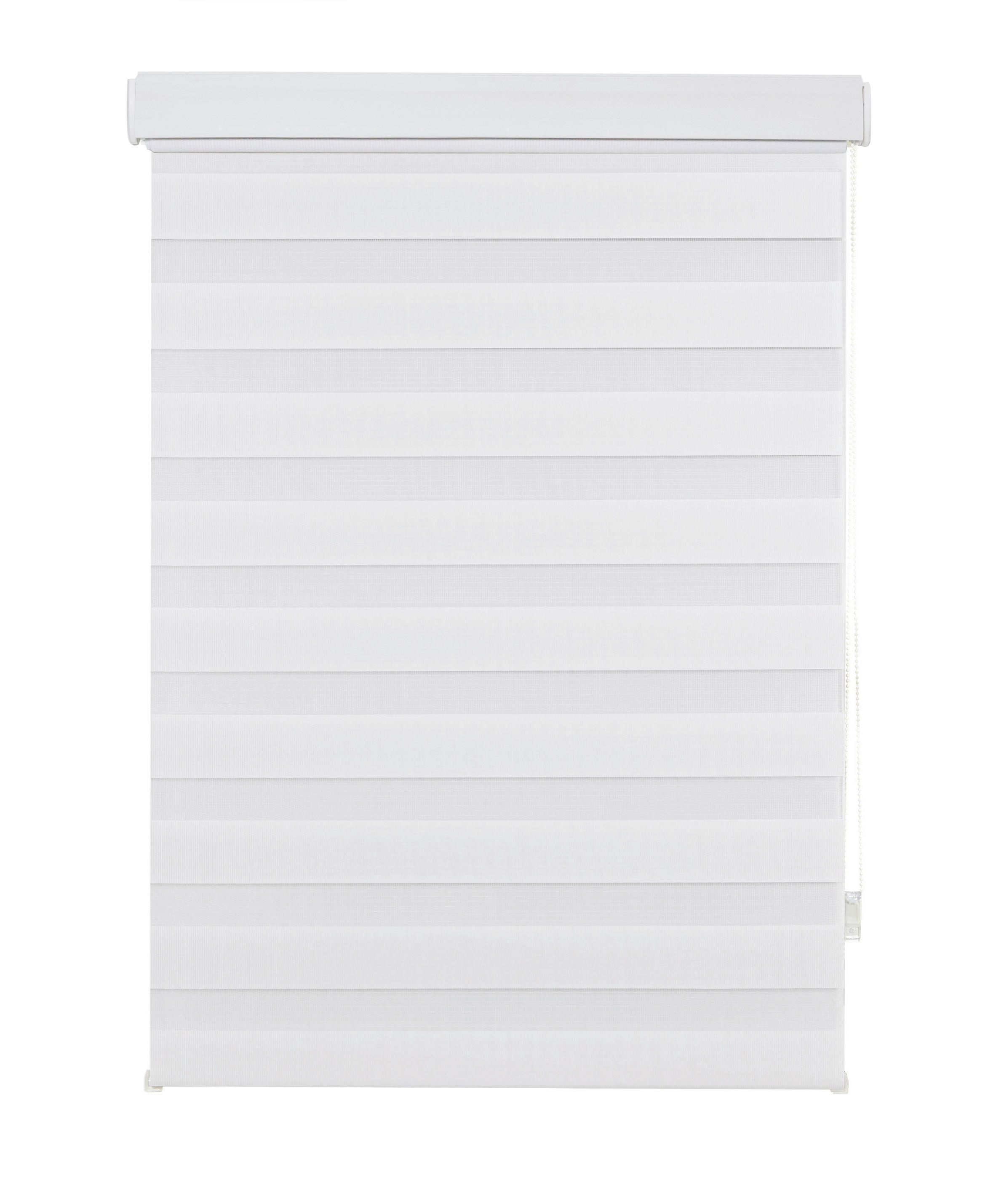 DOPPELROLLO  halbtransparent  90/160 cm    - Transparent/Weiß, Basics, Textil (90/160cm) - Boxxx