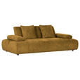 SCHLAFSOFA in Chenille Senfgelb  - Senfgelb/Schwarz, KONVENTIONELL, Kunststoff/Textil (235-255/80/116-138cm) - Carryhome