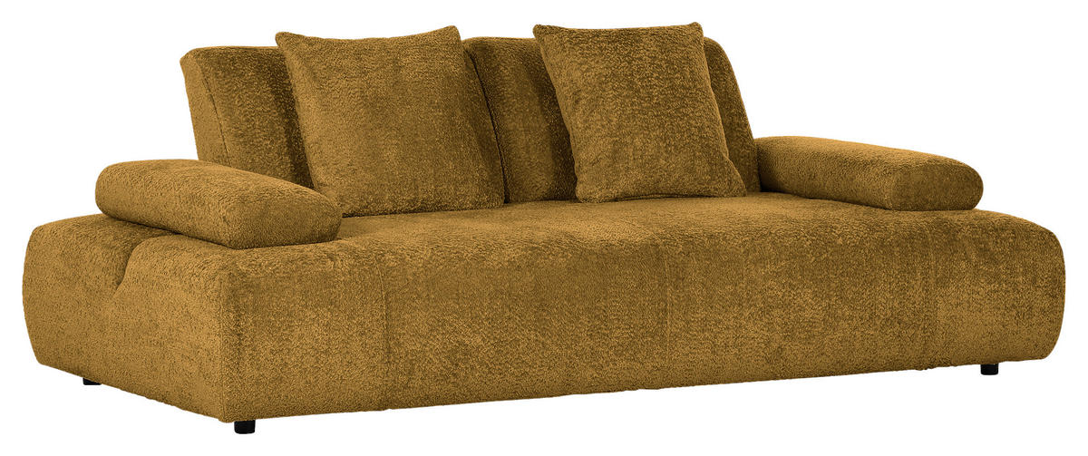 SCHLAFSOFA in Textil Gelb  - Gelb/Schwarz, Konventionell, Kunststoff/Textil (235-255/80/116-138cm) - Carryhome