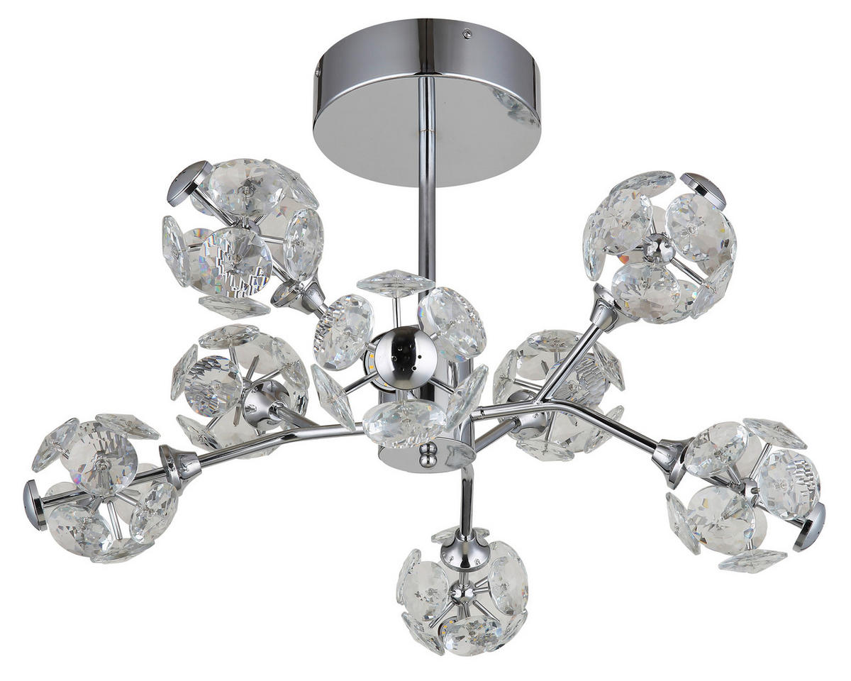 LED-DECKENLEUCHTE  68/38 cm    - Klar/Chromfarben, Konventionell, Glas/Metall (68/38cm) - Globo