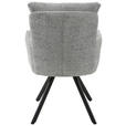 ARMLEHNSTUHL  Sitzfläche 360° drehbar, inklusive Armlehnen Chenille  - Schwarz/Grau, Design, Textil/Metall (60,5/92/67cm) - Carryhome