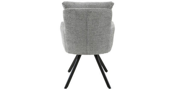 ARMLEHNSTUHL  Sitzfläche 360° drehbar, inklusive Armlehnen Chenille  - Schwarz/Grau, Design, Textil/Metall (60,5/92/67cm) - Carryhome