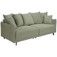 BIGSOFA in Cord Olivgrün - Schwarz/Olivgrün, Design, Textil/Metall (226/91/103cm) - Carryhome