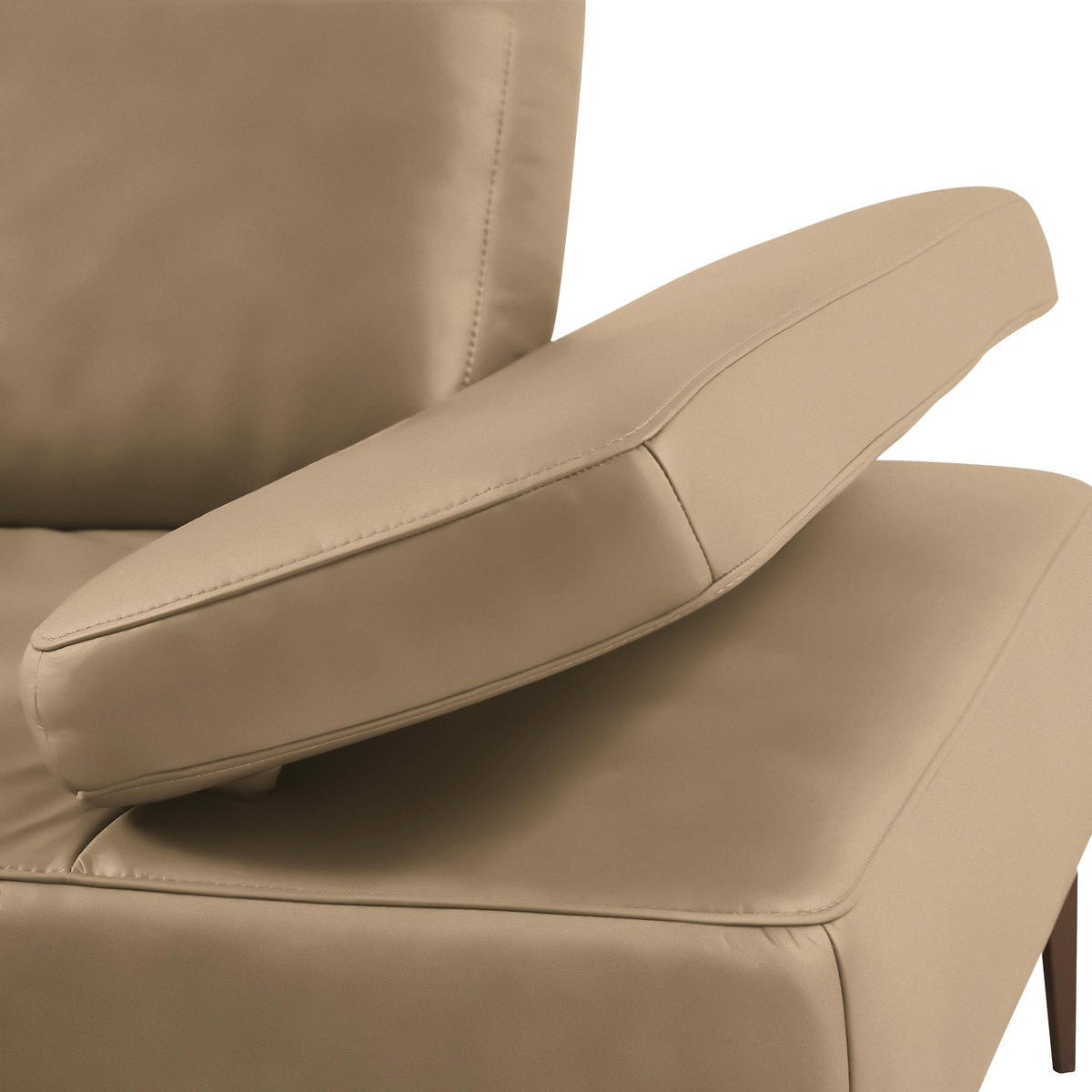 ECKSOFA in Echtleder Hellbraun  - Hellbraun/Bronzefarben, Design, Leder/Holz (176/314cm) - Valnatura