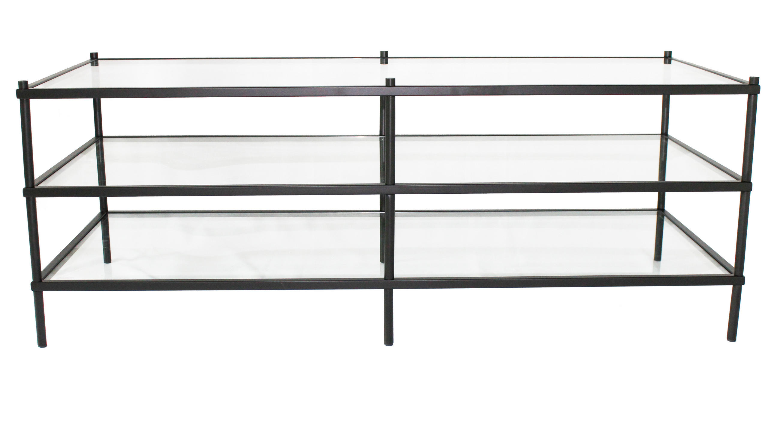 TV-BÄNK 120/45/51 cm  - klar/svart, Modern, metall/glas (120/45/51cm) - Novel