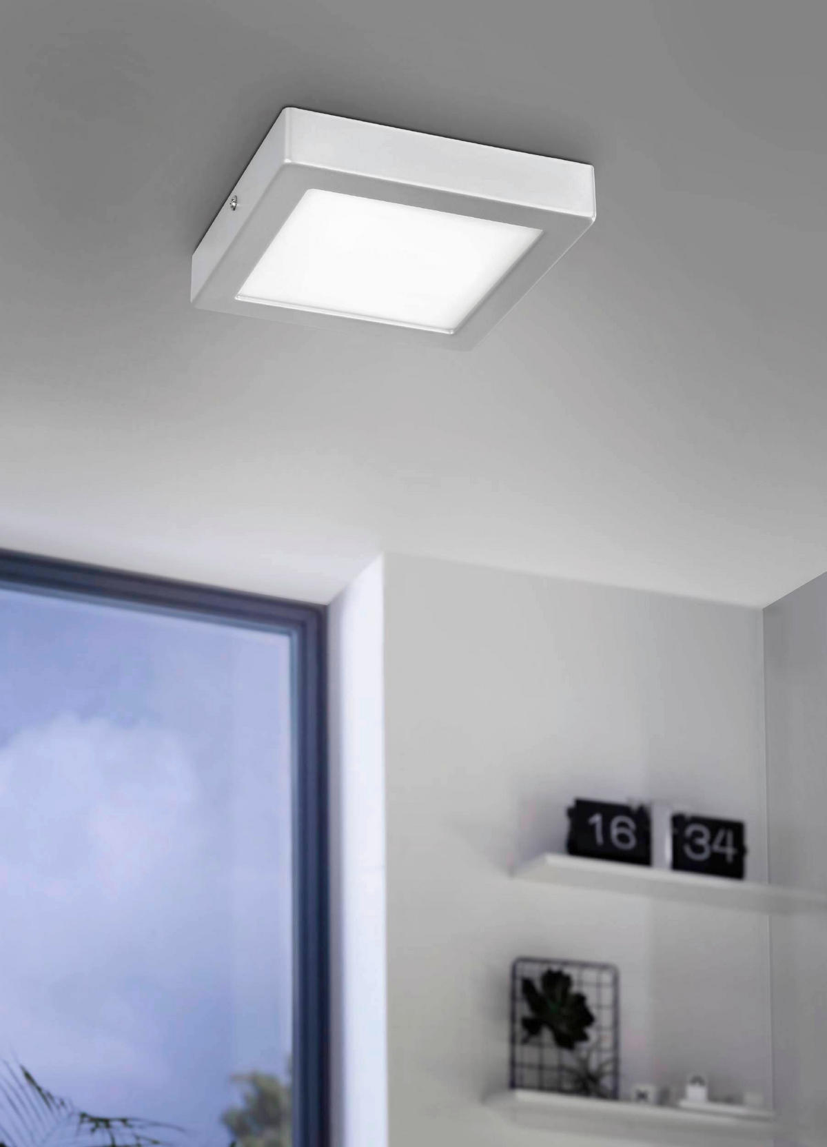 SKÅPBELYSNING LED-ljuskälla  - vit/silver, Basics, metall/plast (17/17/3cm) - Eglo