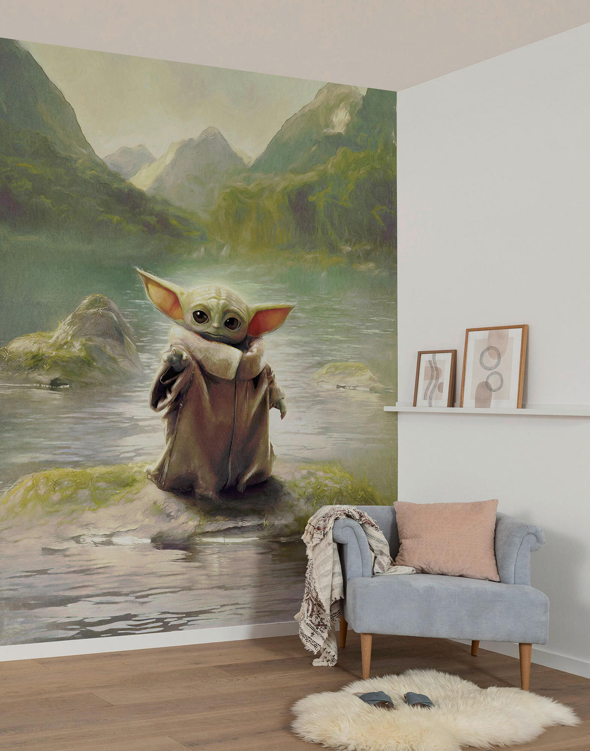 FOTOTAPETE THE MANDALORIAN GROGU  - Grün, Design, Textil (200/250cm) - Star Wars