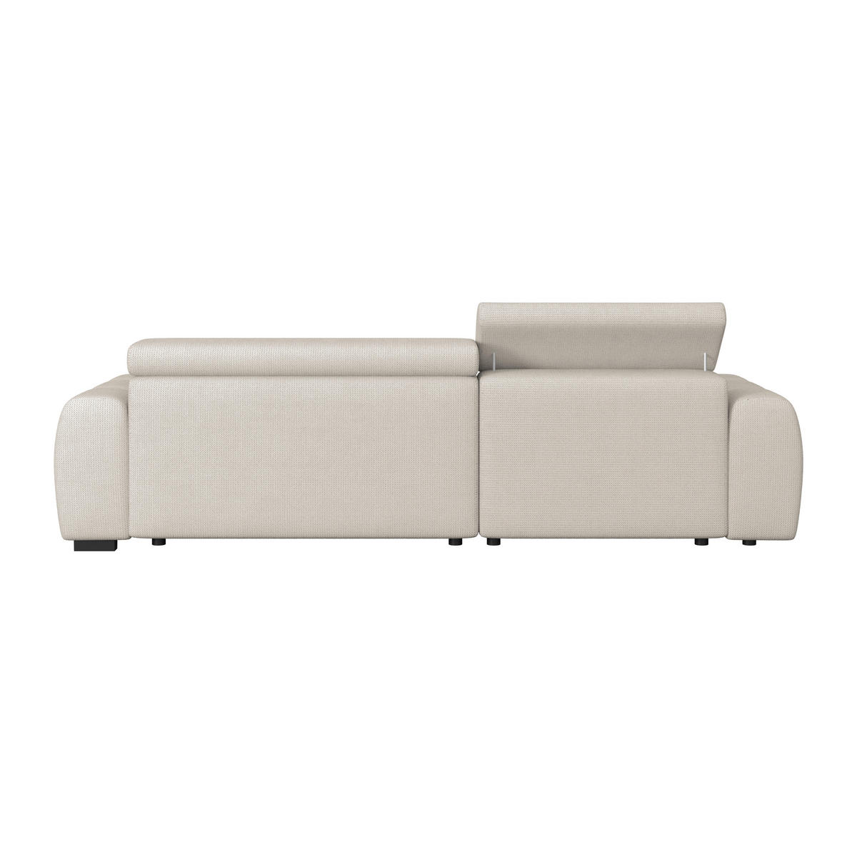 ECKSOFA Creme Webstoff  - Creme/Schwarz, Trend, Kunststoff/Textil (168/285cm) - Livetastic