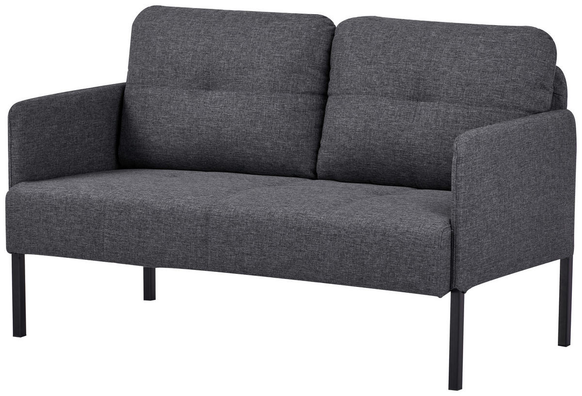 SOFA Webstoff Grau  - Schwarz/Grau, MODERN, Textil/Metall (126/79/70,5cm) - P & B